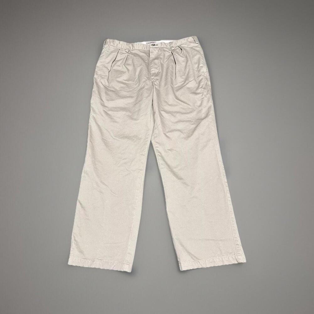 Orvis Khaki Pants Men's Size 40 Beige Fit Pleated 9.5oz Twill Fits 38x30